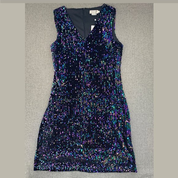 Molly Bracken Dresses & Skirts - Brand New! Molly Bracken Sparkly Sequin Party Evening Dress XL Black Purple Blue